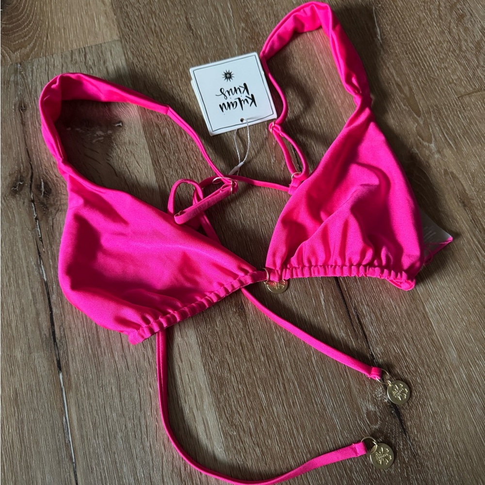 Kulani‎ Kinis NWT Pink Slide Bralette Bikini Top Size XL